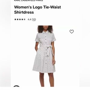 Karl lagerfeld Paris logo tie waist shirtdress